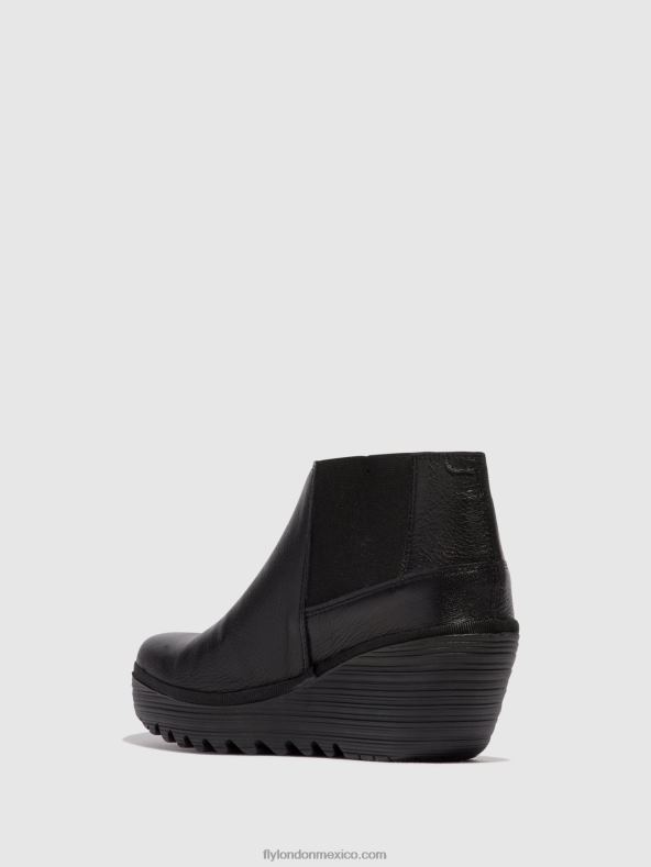 negro 2LT8B34 botines con cremallera yego400 Fly London mujer