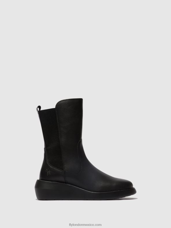 negro 2LT8B63 botines con cremallera brin516 Fly London mujer