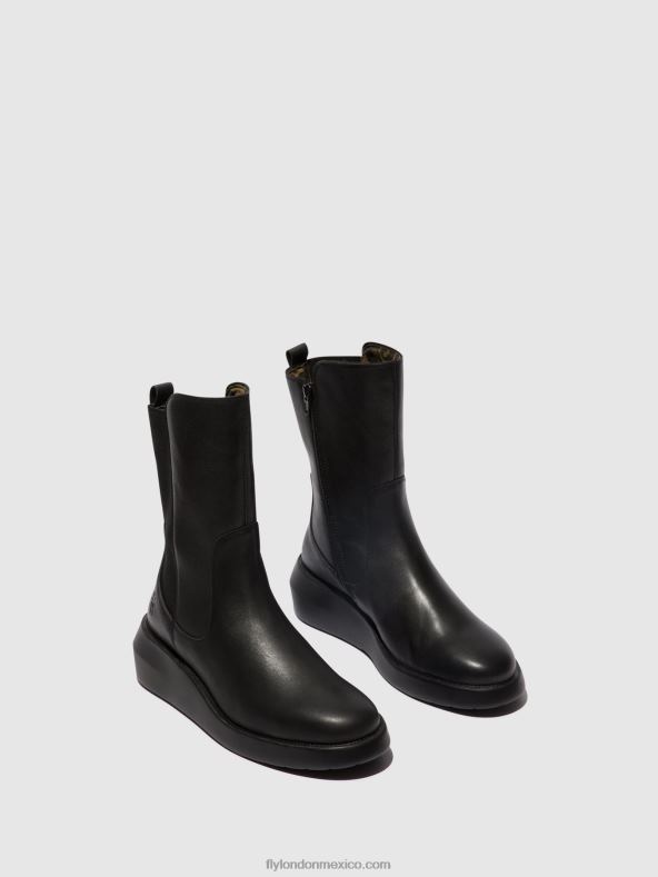 negro 2LT8B63 botines con cremallera brin516 Fly London mujer