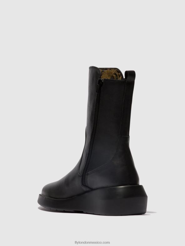 negro 2LT8B63 botines con cremallera brin516 Fly London mujer
