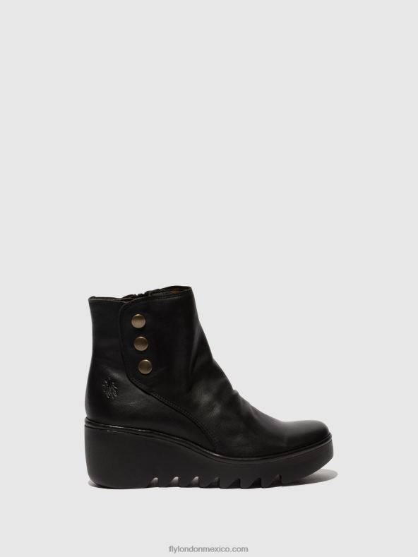 negro 2LT8B66 botines con cremallera brom344 Fly London mujer