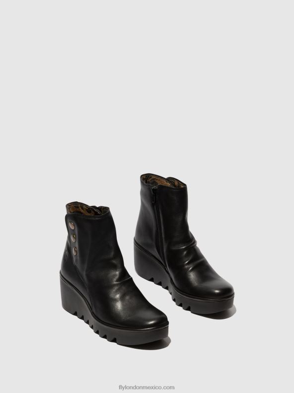negro 2LT8B66 botines con cremallera brom344 Fly London mujer
