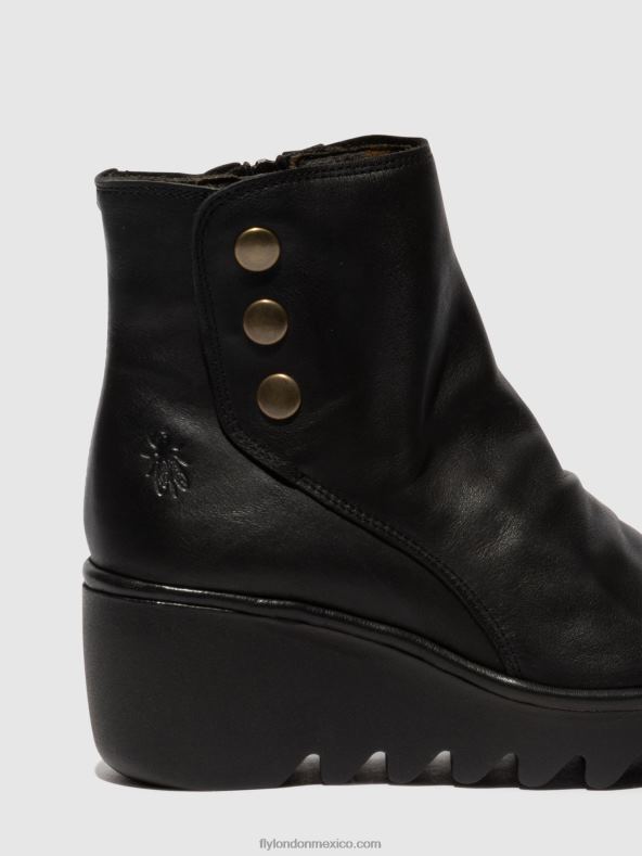 negro 2LT8B66 botines con cremallera brom344 Fly London mujer