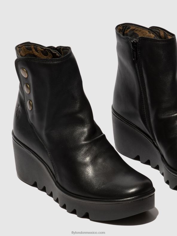 negro 2LT8B66 botines con cremallera brom344 Fly London mujer