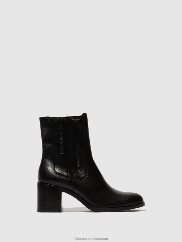 negro 2LT8B70 botines con cremallera amel913 Fly London mujer