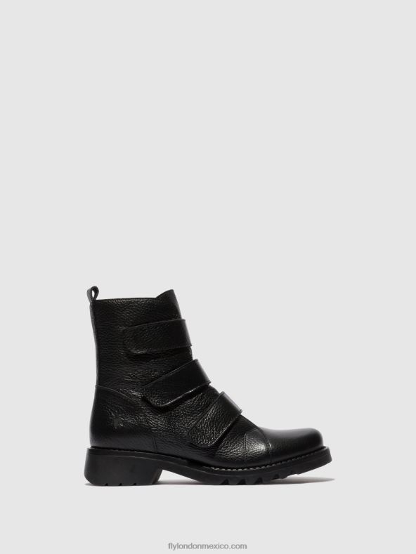 negro 2LT8B81 botines velcro rach790 Fly London mujer