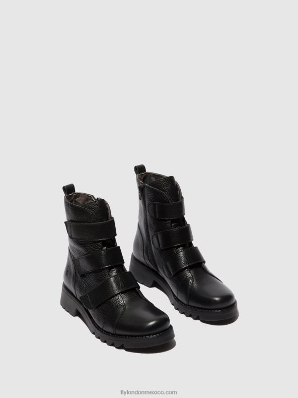 negro 2LT8B81 botines velcro rach790 Fly London mujer