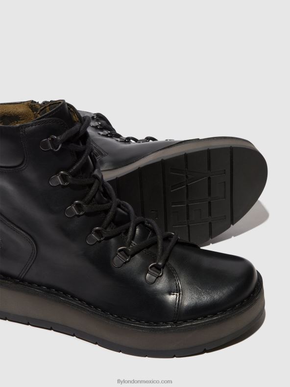 negro 2LT8B87 botines con cordones roxy094 Fly London mujer