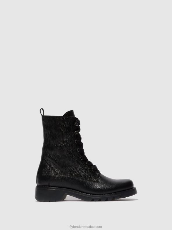 negro 2LT8B91 botines con cordones reid893 Fly London mujer