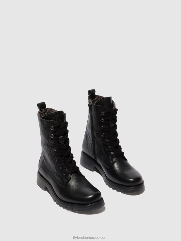 negro 2LT8B91 botines con cordones reid893 Fly London mujer