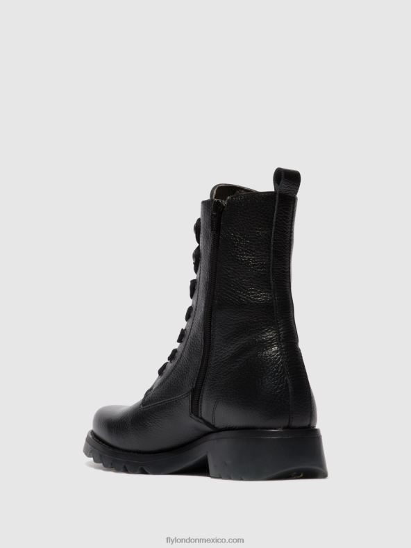 negro 2LT8B91 botines con cordones reid893 Fly London mujer