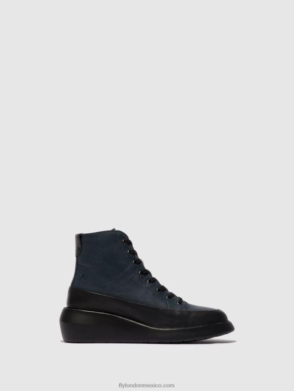 negro/azul marino 2LT8B106 botines con cordones boze515 Fly London mujer