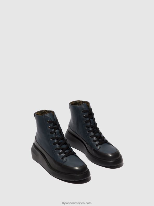 negro/azul marino 2LT8B106 botines con cordones boze515 Fly London mujer