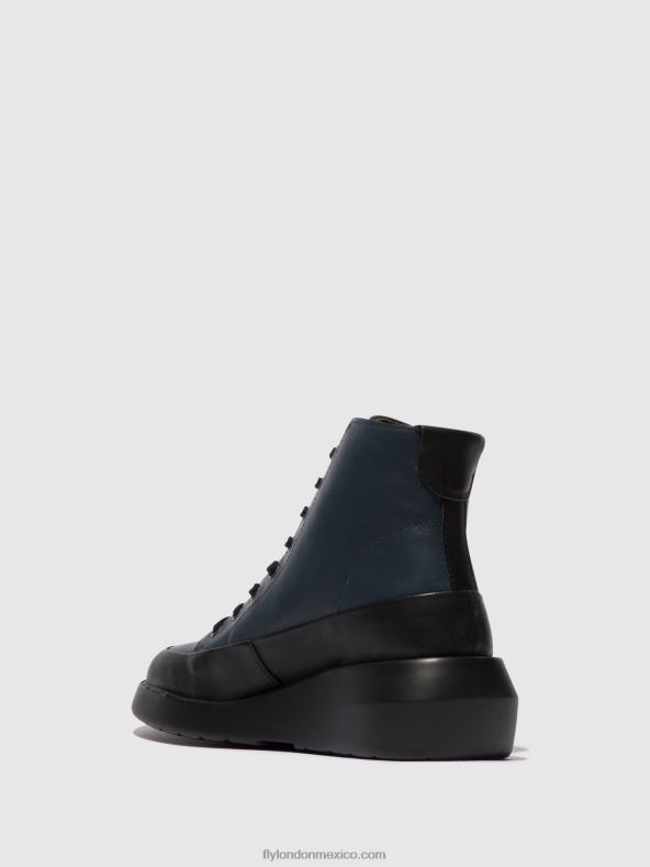 negro/azul marino 2LT8B106 botines con cordones boze515 Fly London mujer