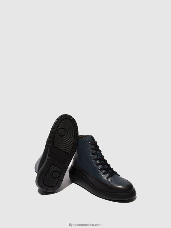 negro/azul marino 2LT8B106 botines con cordones boze515 Fly London mujer