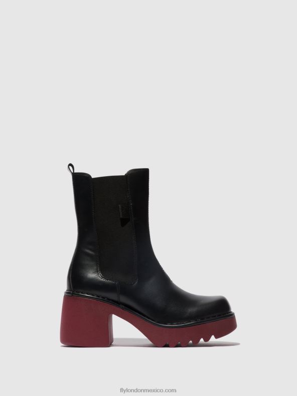 negro (suela de vino) 2LT8B129 botines chelsea moya25 Fly London mujer