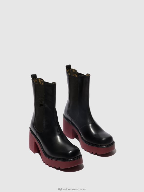 negro (suela de vino) 2LT8B129 botines chelsea moya25 Fly London mujer