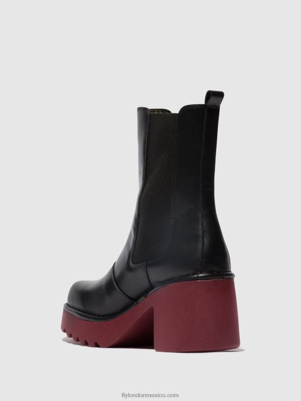 negro (suela de vino) 2LT8B129 botines chelsea moya25 Fly London mujer