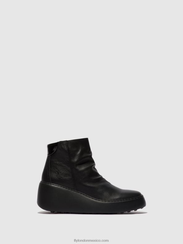 negro (suela negra) 2LT8B58 botines con cremallera dabe461 Fly London mujer