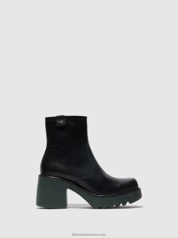 negro (suela verde azulado) 2LT8B51 botines con cremallera moge250 Fly London mujer