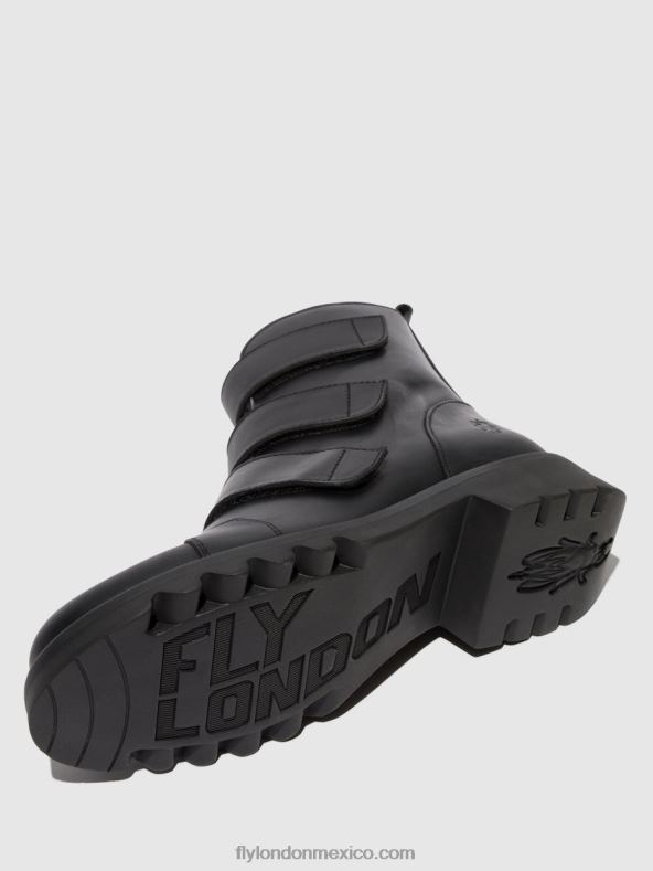 negro (todo negro) 2LT8B19 botines velcro rach790 Fly London mujer