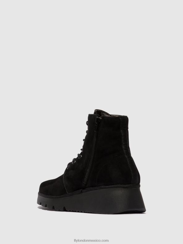 niño ante negro 2LT8B4 botines con cordones pall404 Fly London mujer