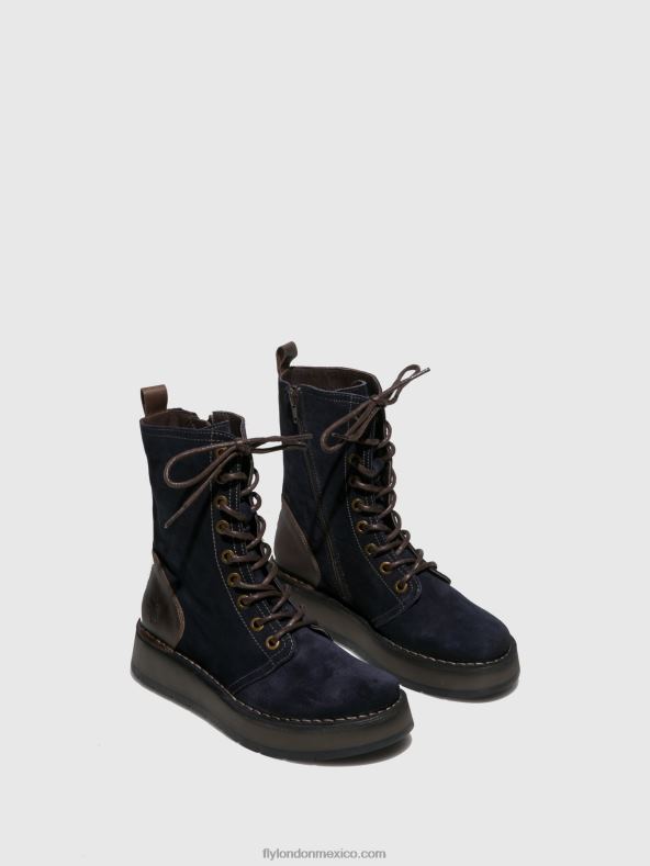 oilsuede/alfombra azul marino/dk.brown 2LT8B258 botines con cordones rami043 Fly London mujer