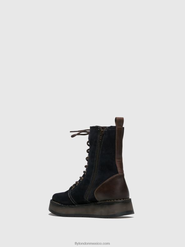 oilsuede/alfombra azul marino/dk.brown 2LT8B258 botines con cordones rami043 Fly London mujer