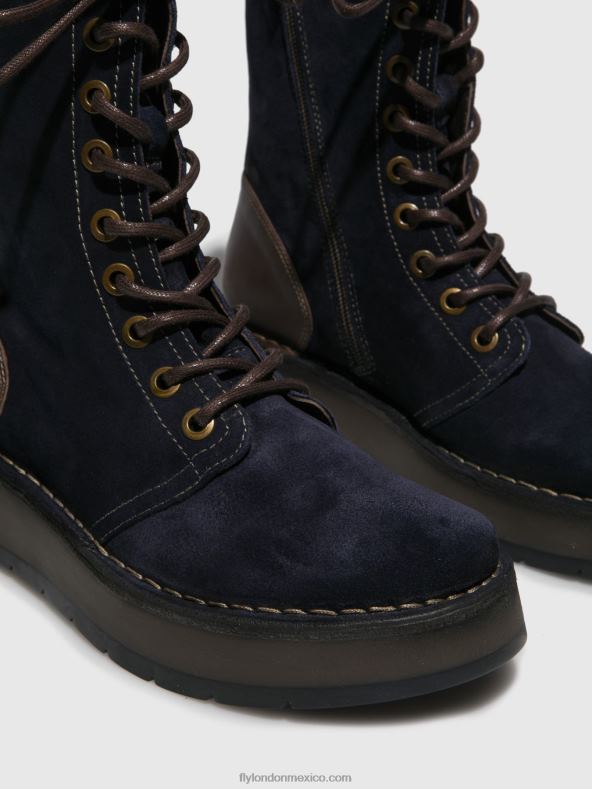 oilsuede/alfombra azul marino/dk.brown 2LT8B258 botines con cordones rami043 Fly London mujer