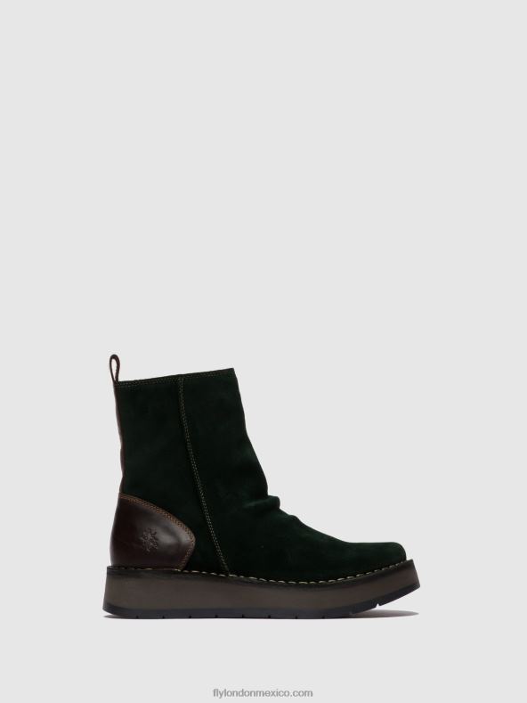 oilsuede/alfombra green forest/dk.brown 2LT8B248 botines con cremallera reno053 Fly London mujer