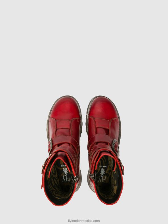 rojo 2LT8B265 botines hebilla scop110 Fly London mujer