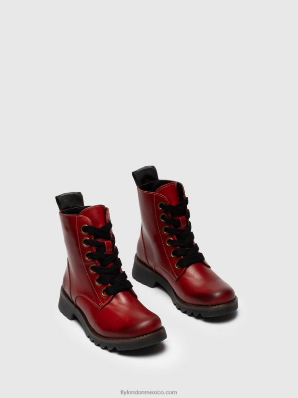 rojo 2LT8B284 botines con cordones ragi539 Fly London mujer