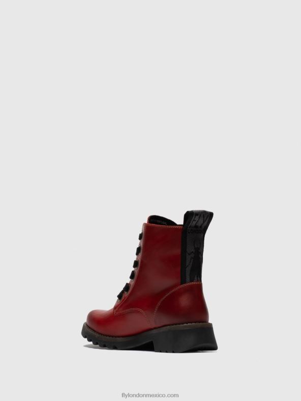 rojo 2LT8B284 botines con cordones ragi539 Fly London mujer