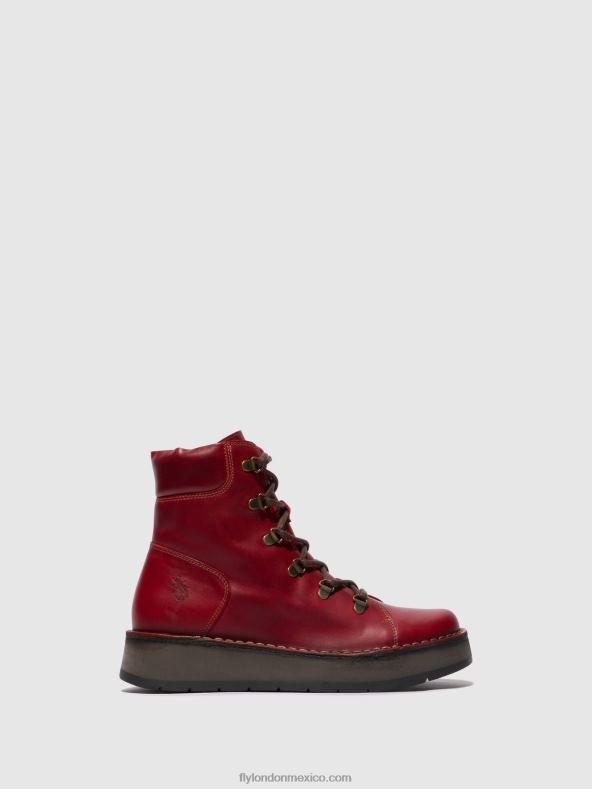 rojo 2LT8B90 botines con cordones roxy094 Fly London mujer
