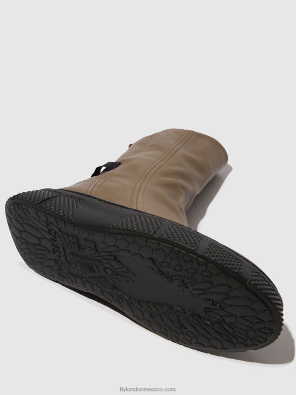 taupe (suela negra) 2LT8B60 botines con cremallera esen485 Fly London mujer