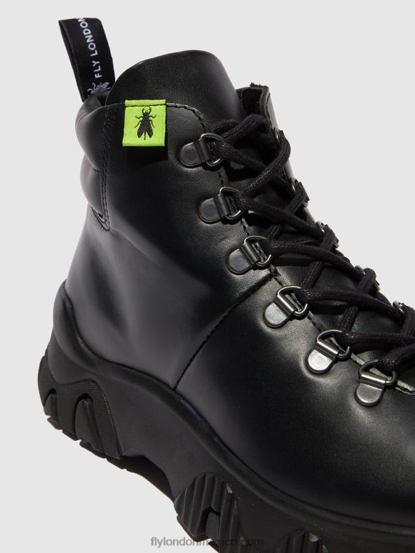 tunder negro 2LT8B166 botines con cordones figa887 Fly London mujer