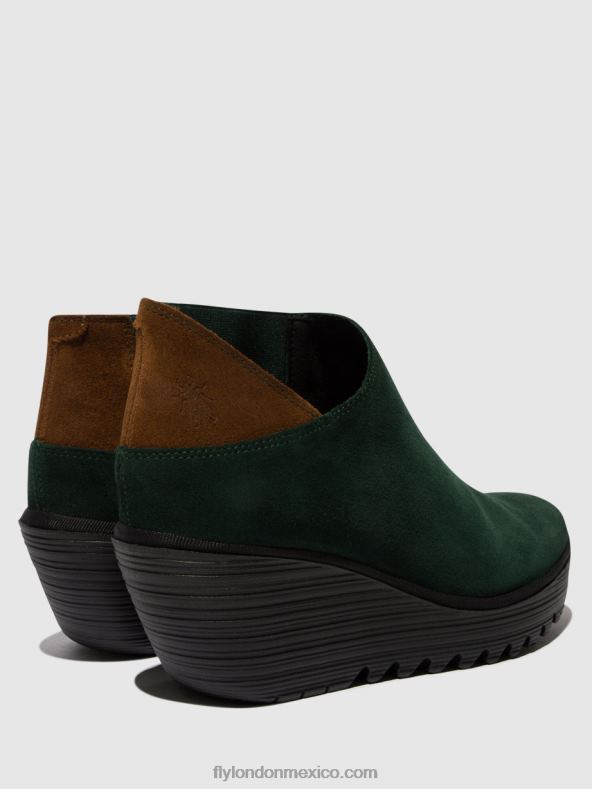 verde bosque/camello 2LT8B30 botines con cremallera yego400 Fly London mujer