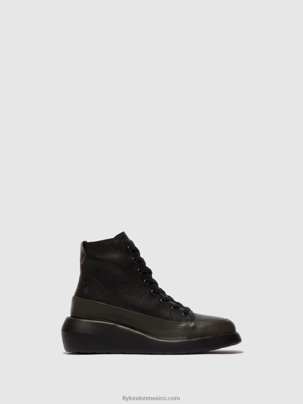 verde oscuro/negro 2LT8B107 botines con cordones boze515 Fly London mujer