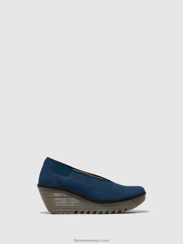 azul 2LT8B631 zapatos sin cordones yoza438 Fly London mujer