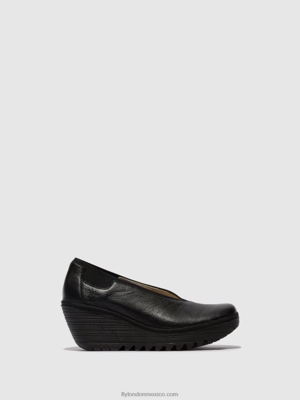 negro 2LT8B630 zapatos sin cordones yoza438 Fly London mujer