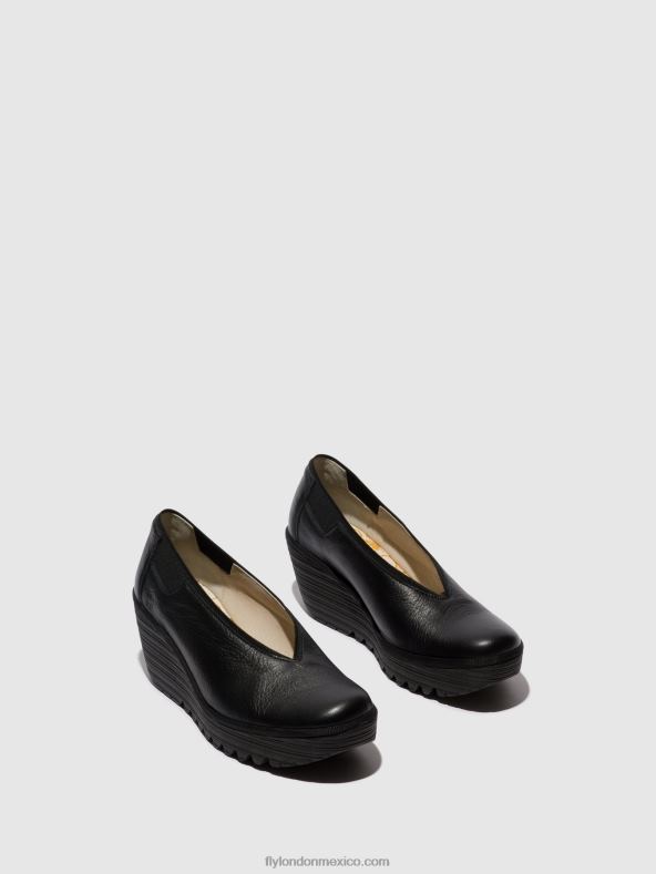 negro 2LT8B630 zapatos sin cordones yoza438 Fly London mujer