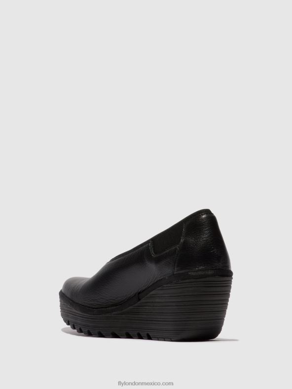 negro 2LT8B630 zapatos sin cordones yoza438 Fly London mujer