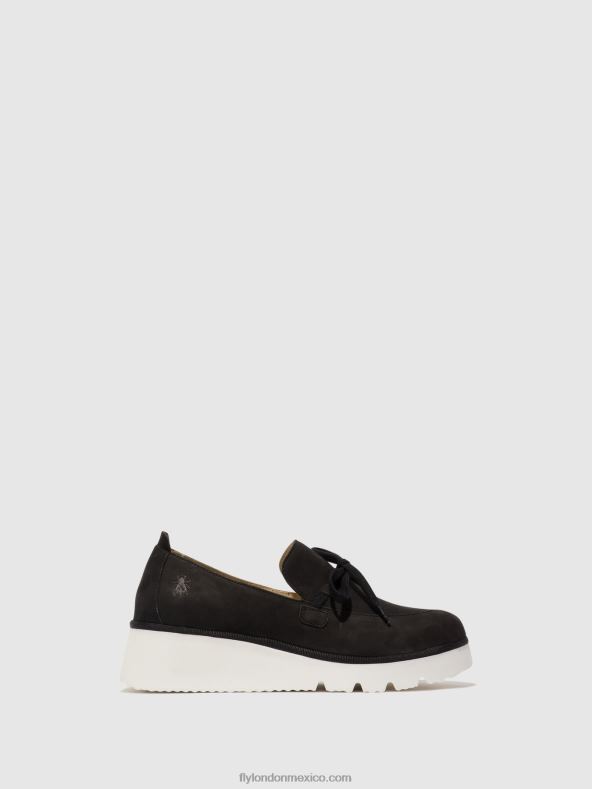 negro 2LT8B635 zapatos sin cordones popi436 Fly London mujer
