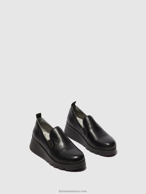 negro 2LT8B664 zapatos sin cordones pece406 Fly London mujer