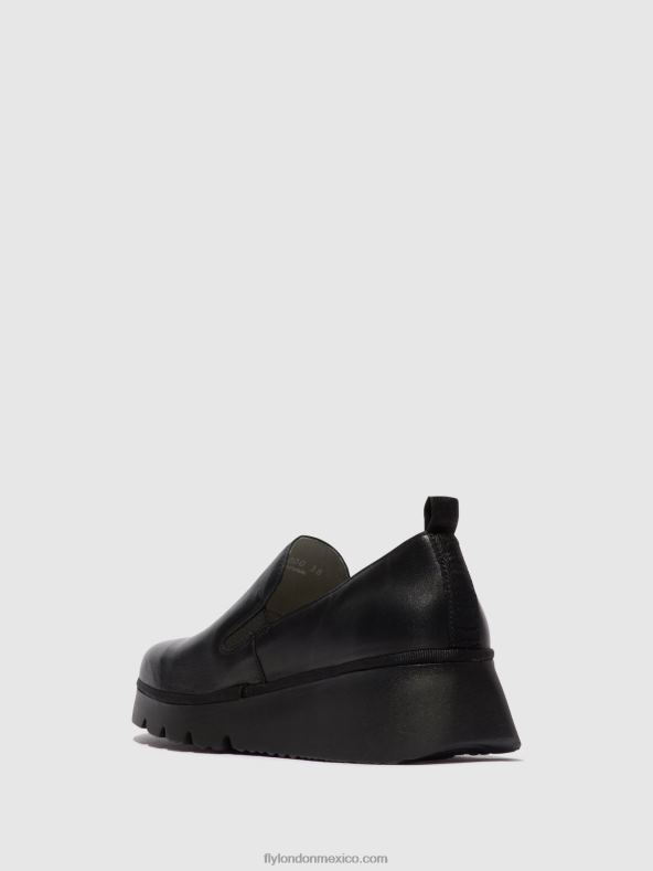 negro 2LT8B664 zapatos sin cordones pece406 Fly London mujer