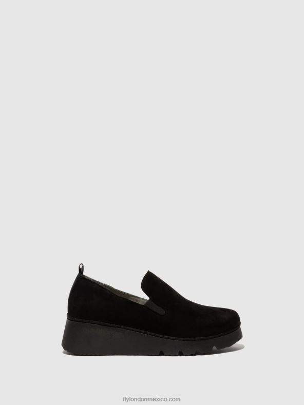 niño ante negro 2LT8B665 zapatos sin cordones pece406 Fly London mujer