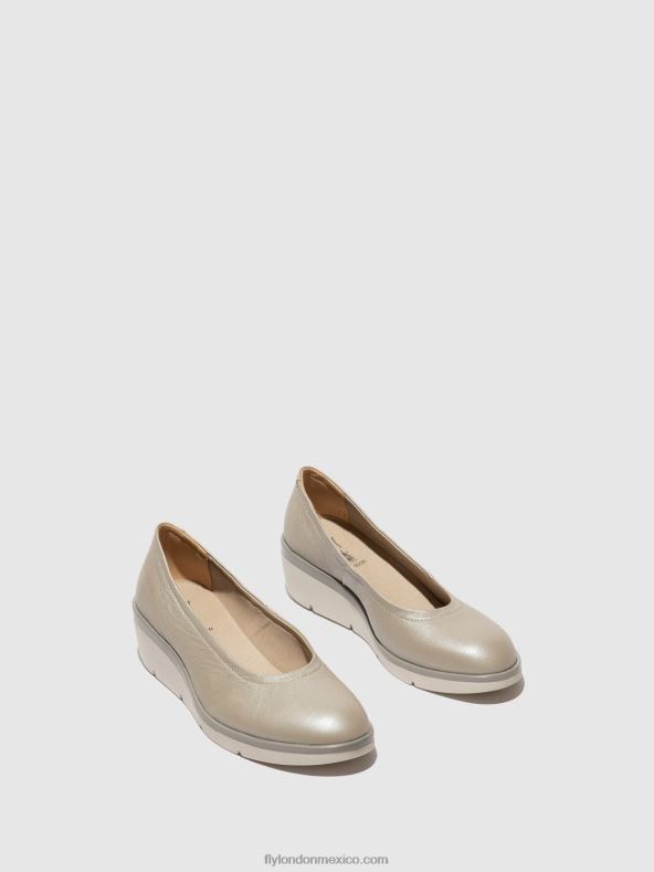 plata 2LT8B633 zapatos sin cordones numa570 Fly London mujer
