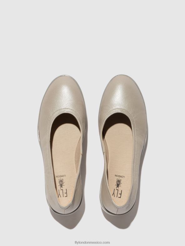 plata 2LT8B633 zapatos sin cordones numa570 Fly London mujer