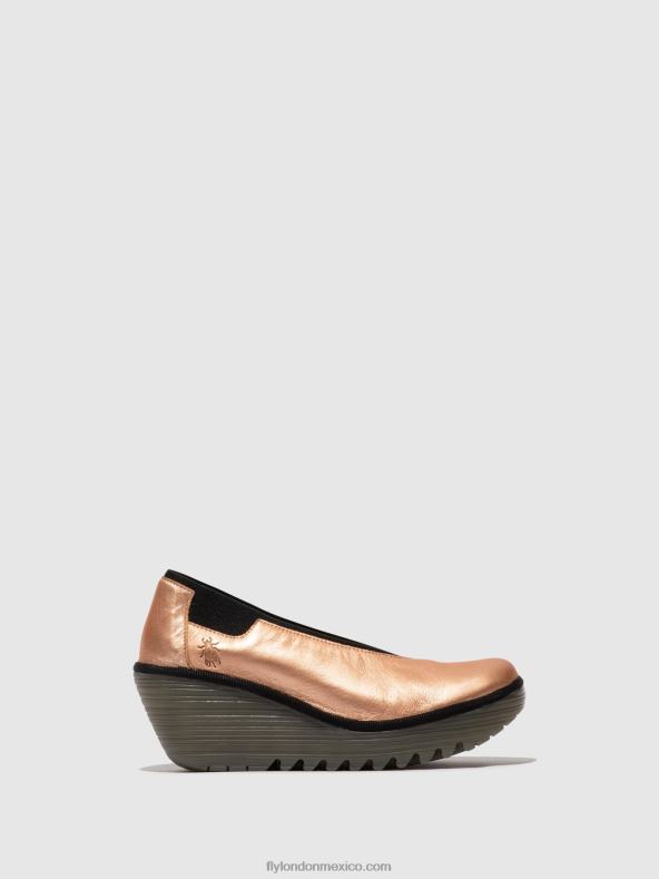 rubor dorado 2LT8B628 zapatos sin cordones yoza438 Fly London mujer