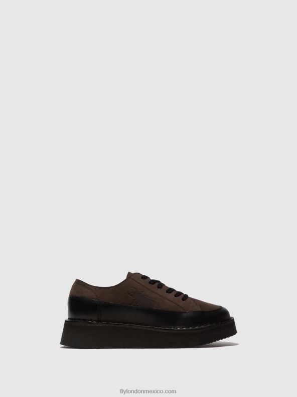 Gris oscuro 2LT8B724 deportivas con cordones cuda099 Fly London mujer
